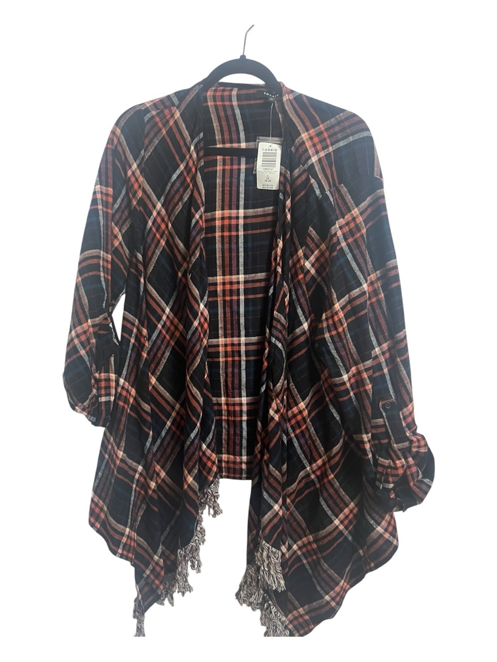 Torrid Flannel Drape Front Kimono NWT